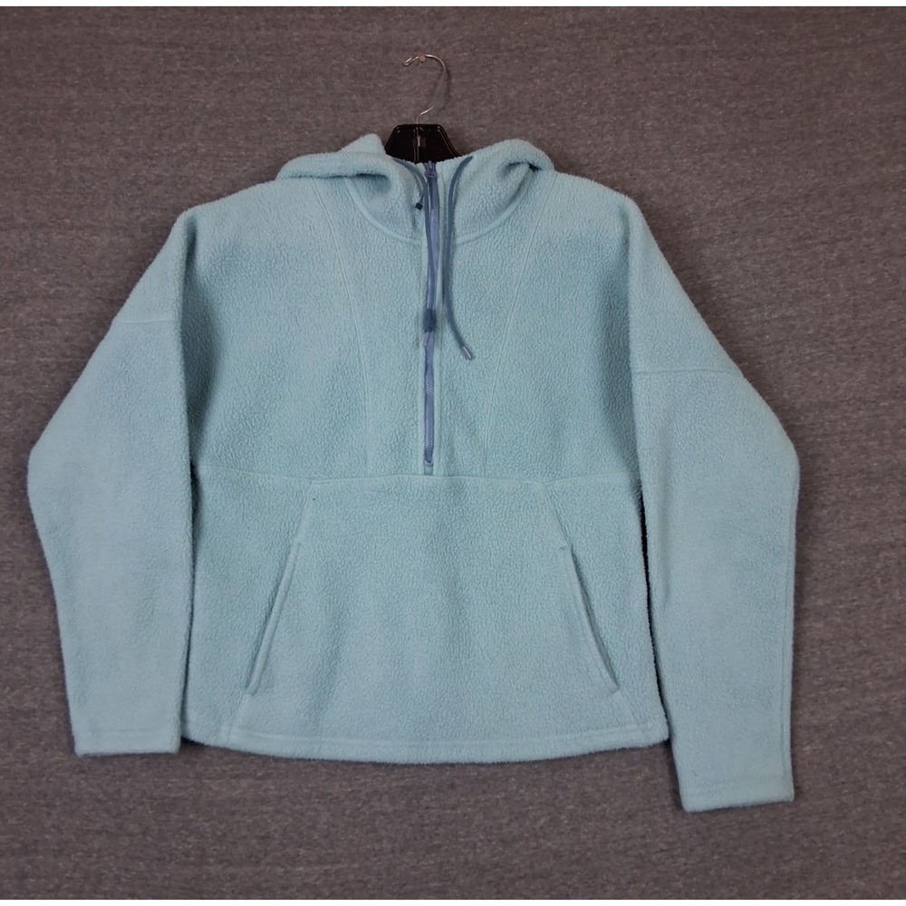 LL Bean Womens Jacket XS Blue Fleece 1/4 Zip Hoodie Gorpcore Cabin Soft Hiking